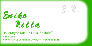 eniko milla business card